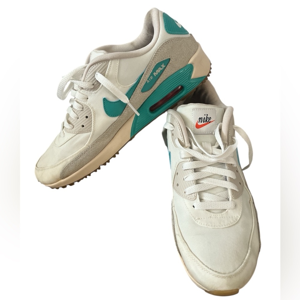 Nike Air Max White and Teal Shoes